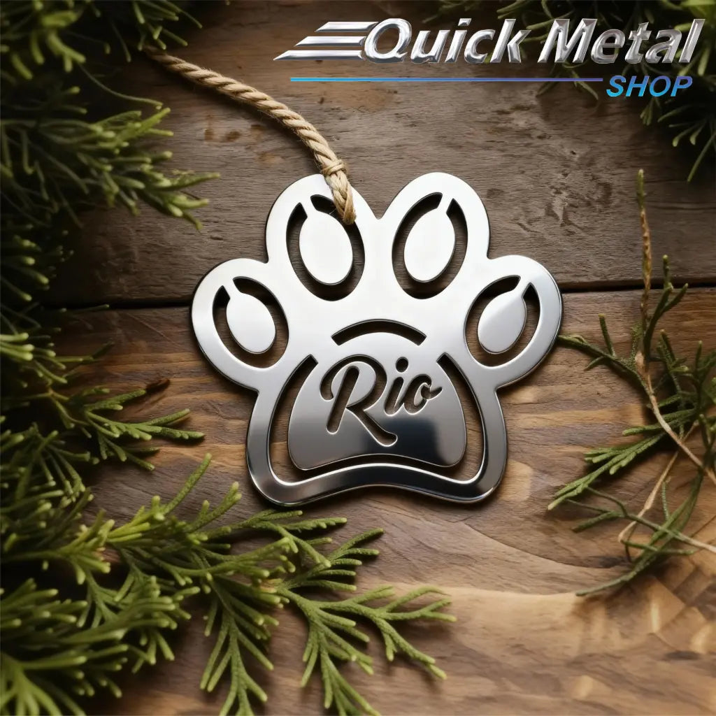 Cr007 -Paw print-Custom name (Set of 12)