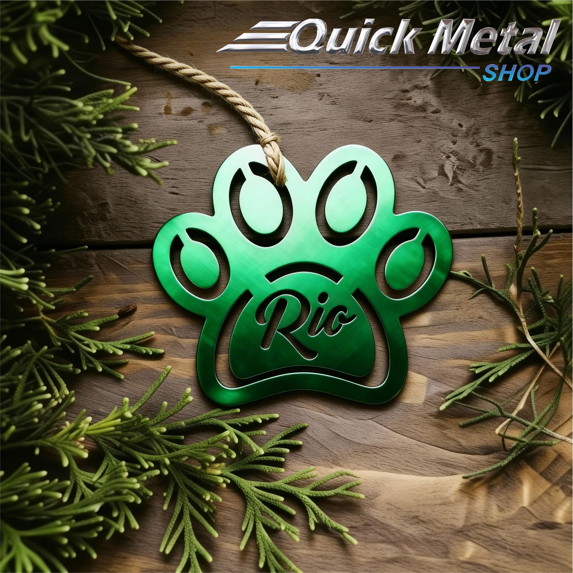 Cr007 -Paw print-Custom name (Set of 12)