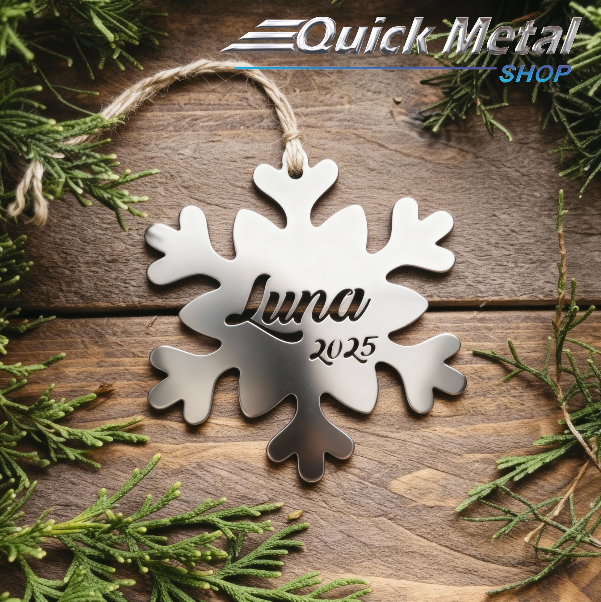 Cr017 - Snow Flake Ornament Custom Name (Set of 12)