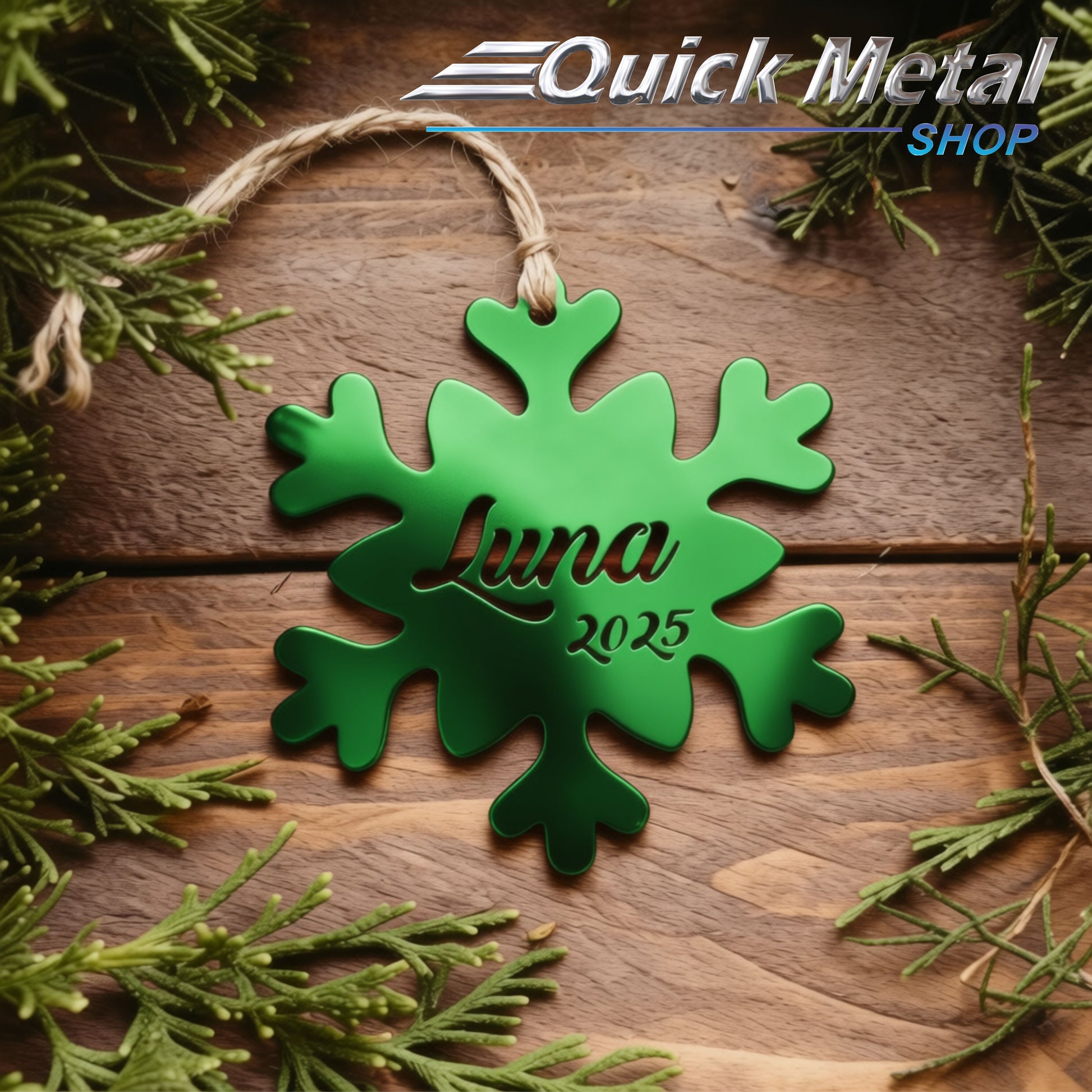 Cr017 - Snow Flake Ornament Custom Name (Set of 12)