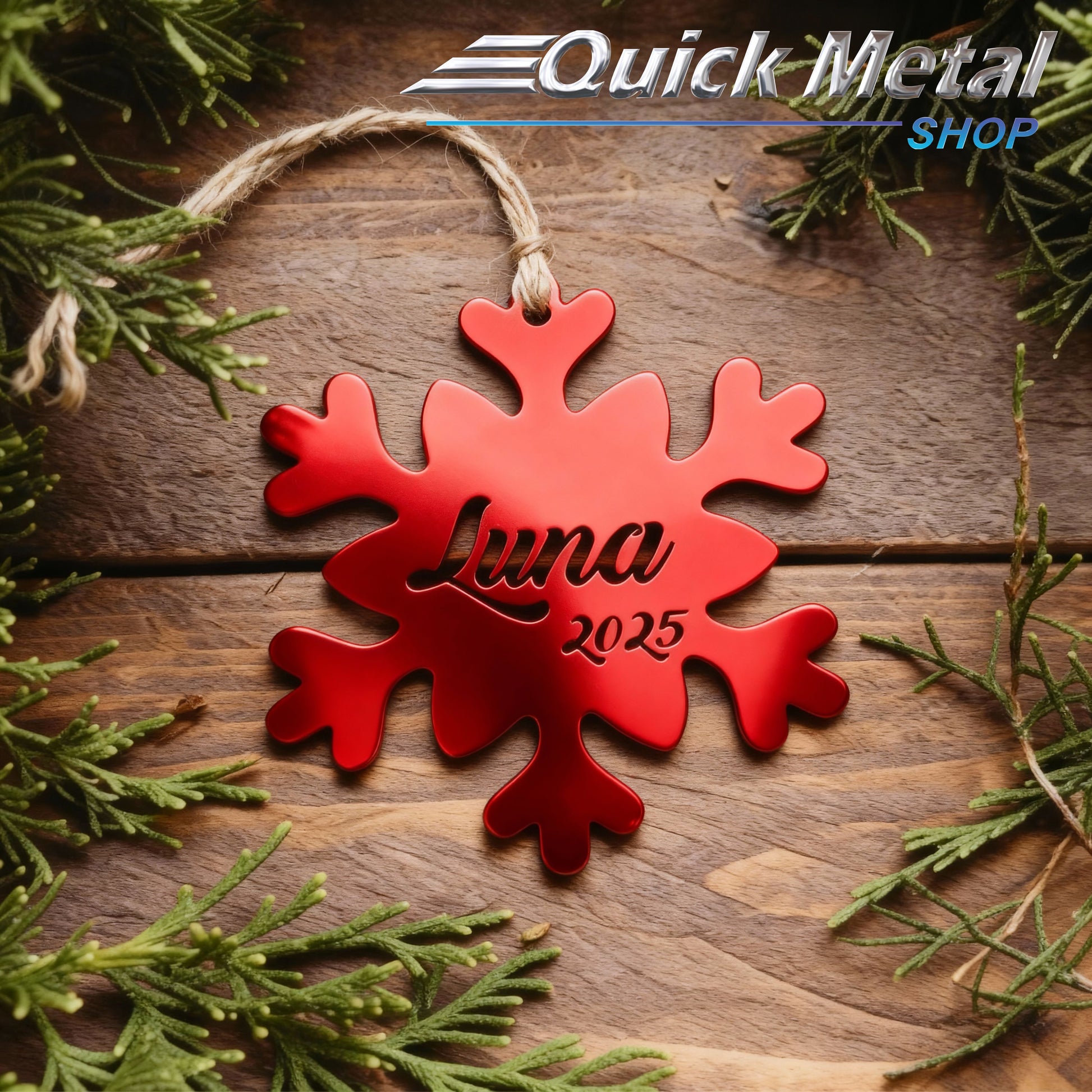 Cr017 - Snow Flake Ornament Custom Name (Set of 12)