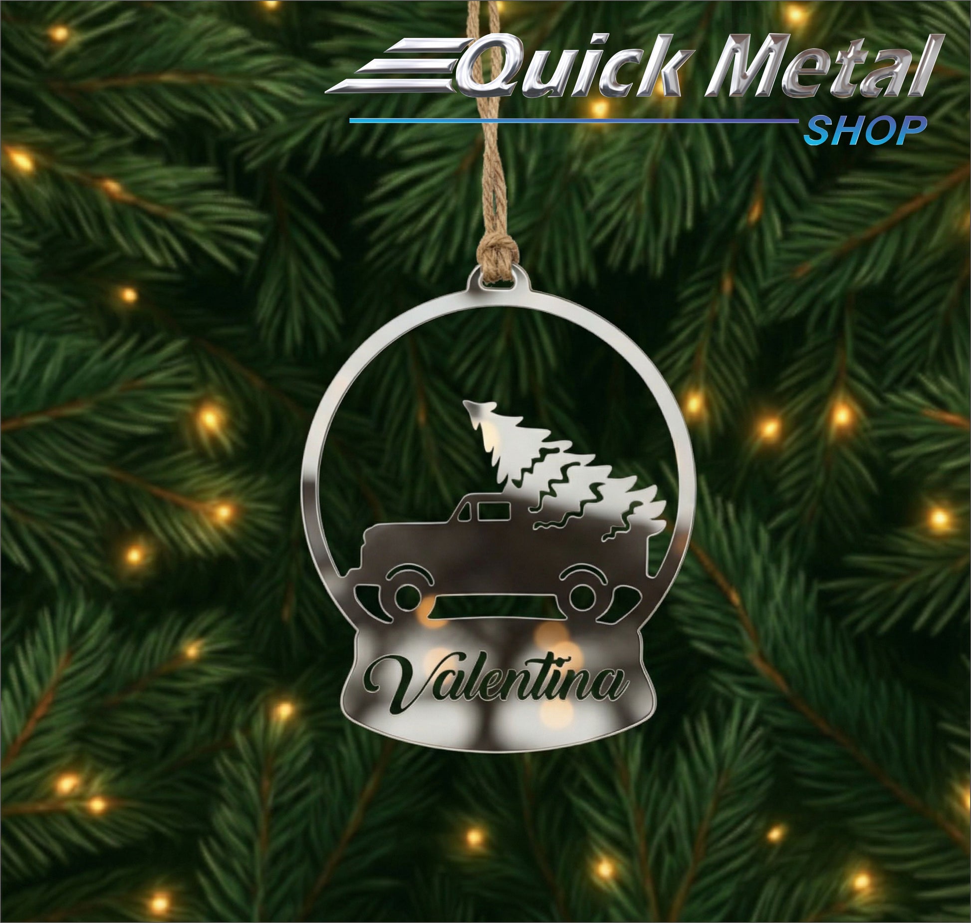 Cr023 - Car Tree ornament - Custom Name (Set of 12)