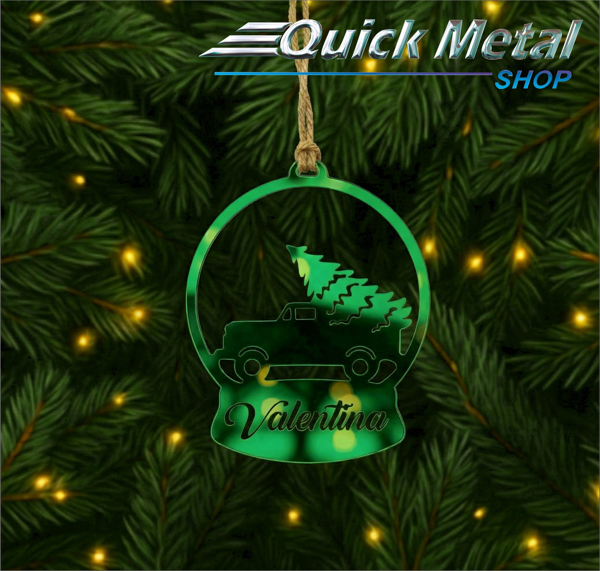 Cr023 - Car Tree ornament - Custom Name (Set of 12)