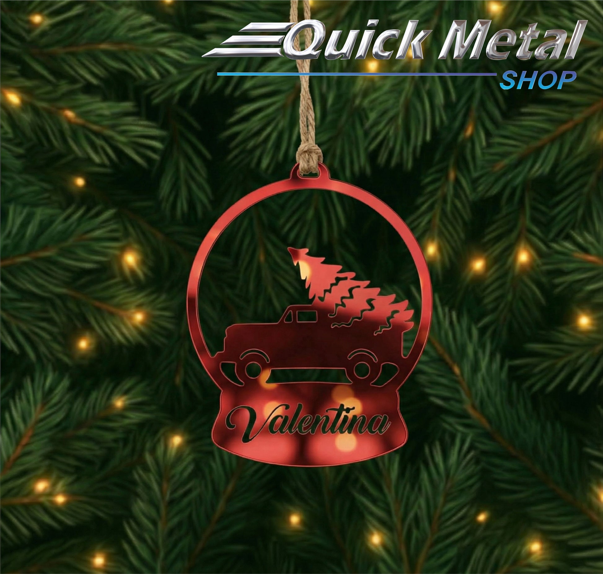 Cr023 - Car Tree ornament - Custom Name (Set of 12)