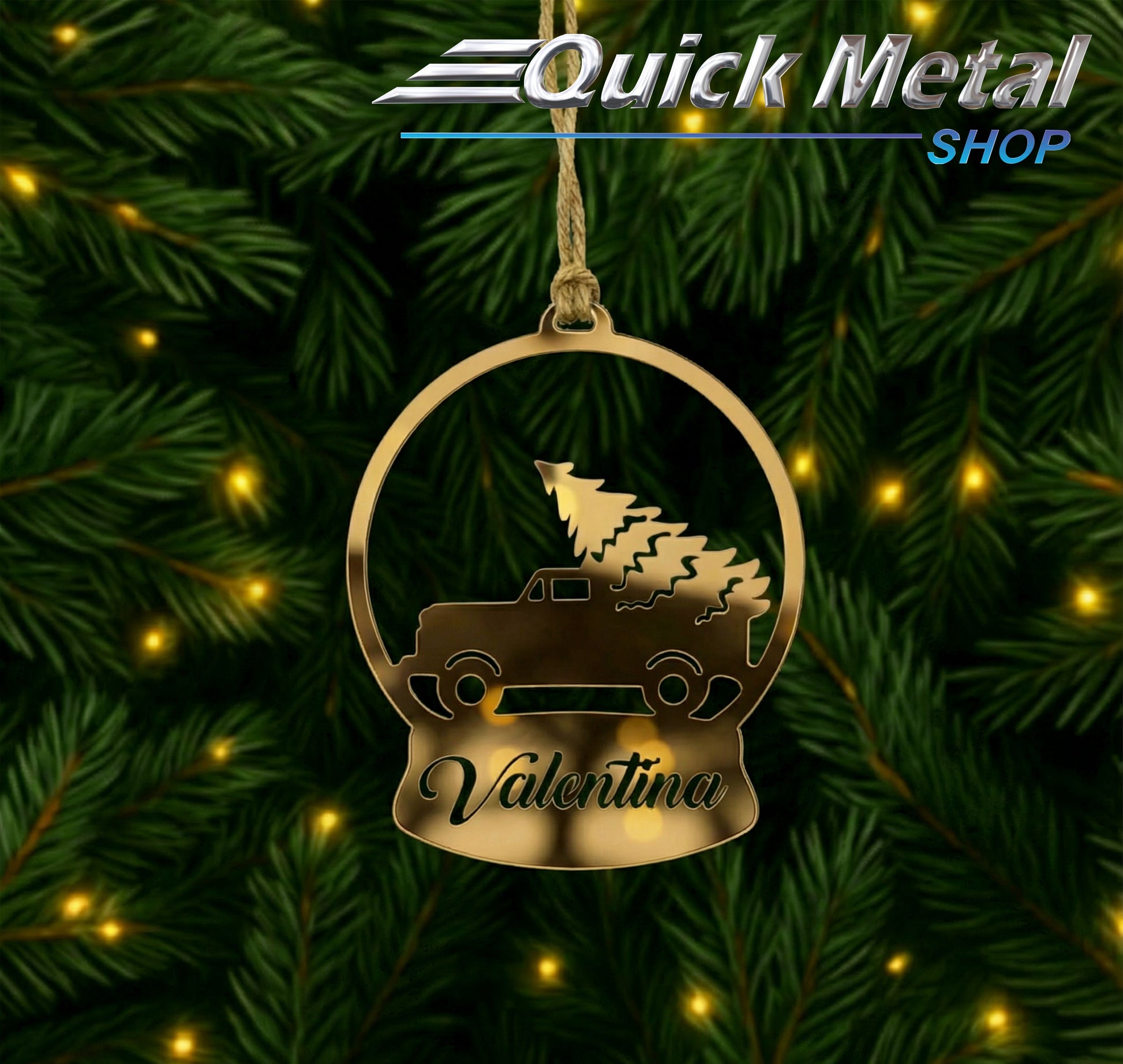 Cr023 - Car Tree ornament - Custom Name (Set of 12)