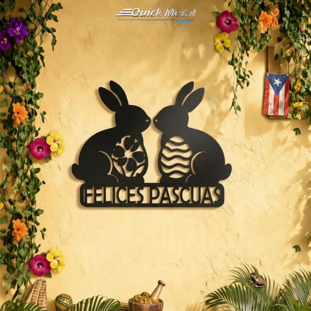HD018 - Conejitos De Pascua- Texto Personalizado