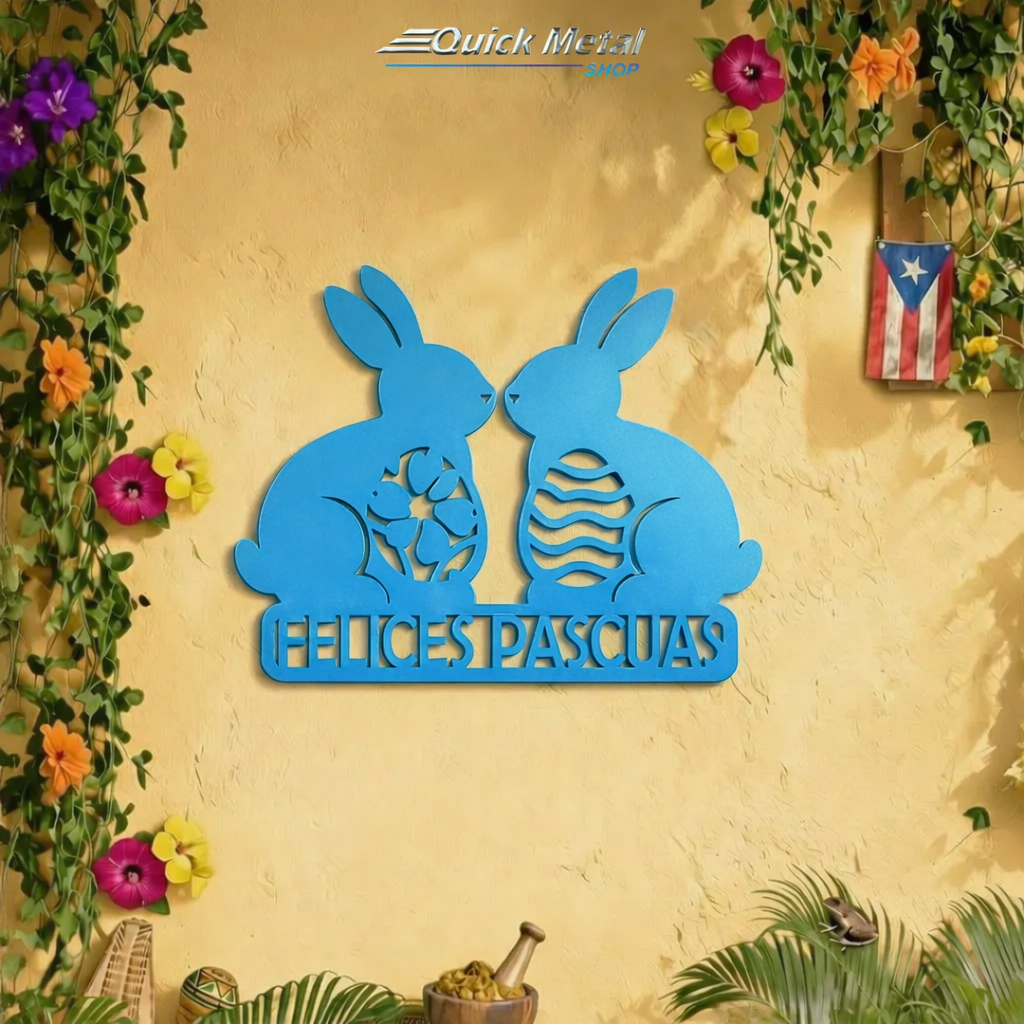HD018 - Conejitos De Pascua- Texto Personalizado