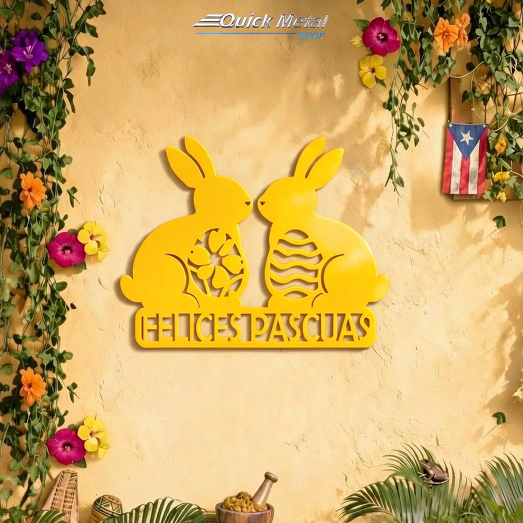 HD018 - Conejitos De Pascua- Texto Personalizado