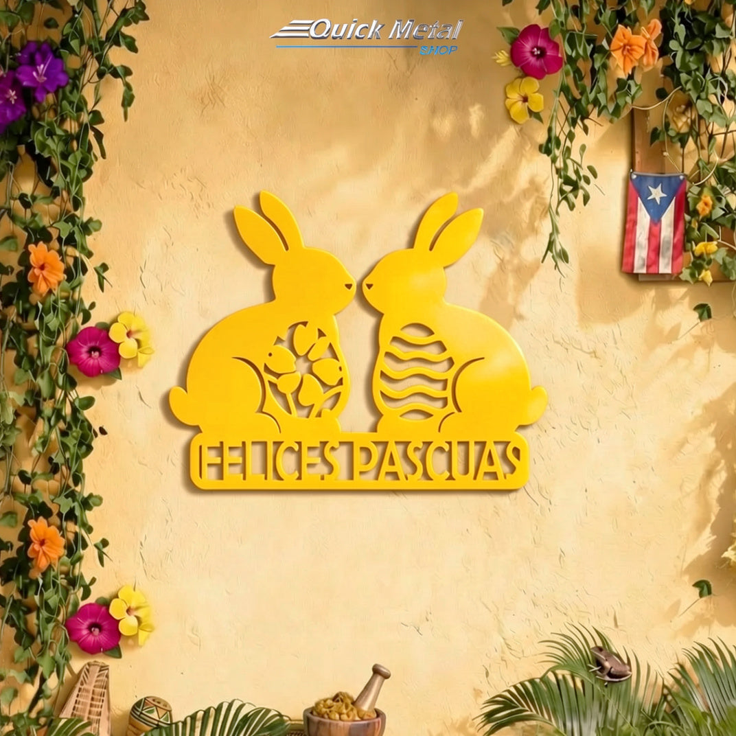 HD018 - Conejitos De Pascua- Texto Personalizado