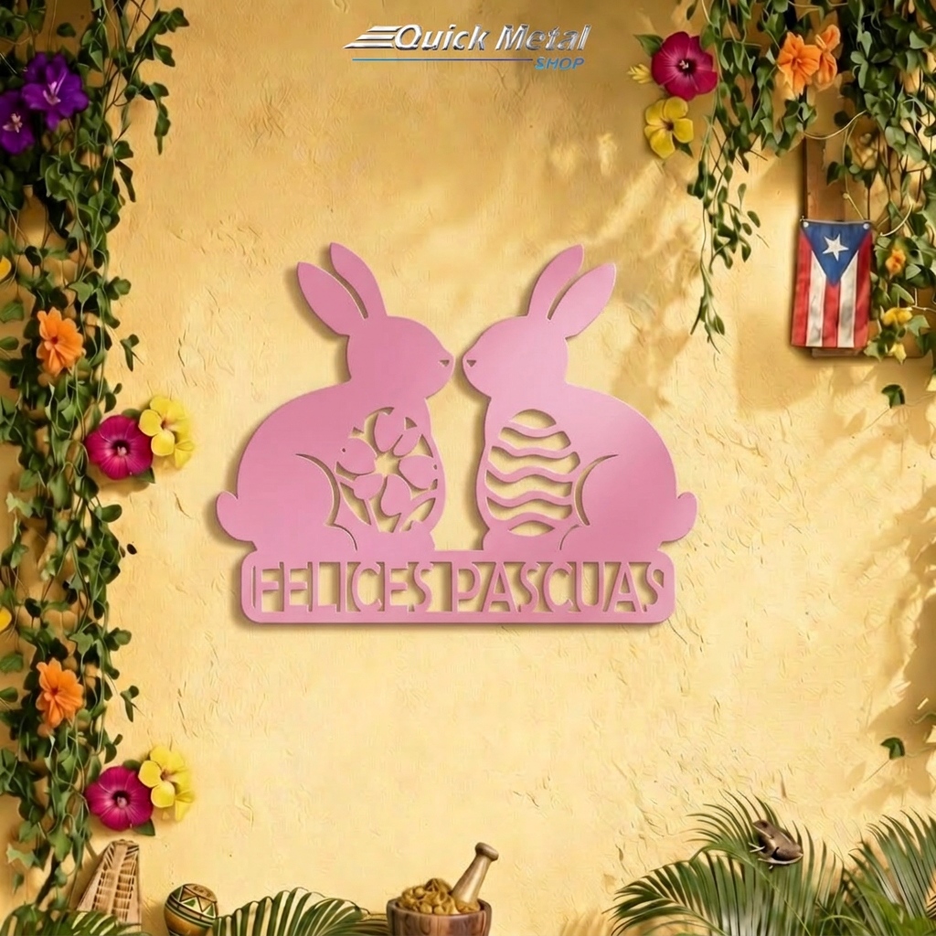 HD018 - Conejitos De Pascua- Texto Personalizado