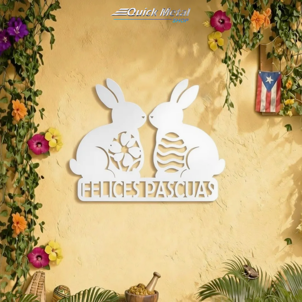 HD018 - Conejitos De Pascua- Texto Personalizado
